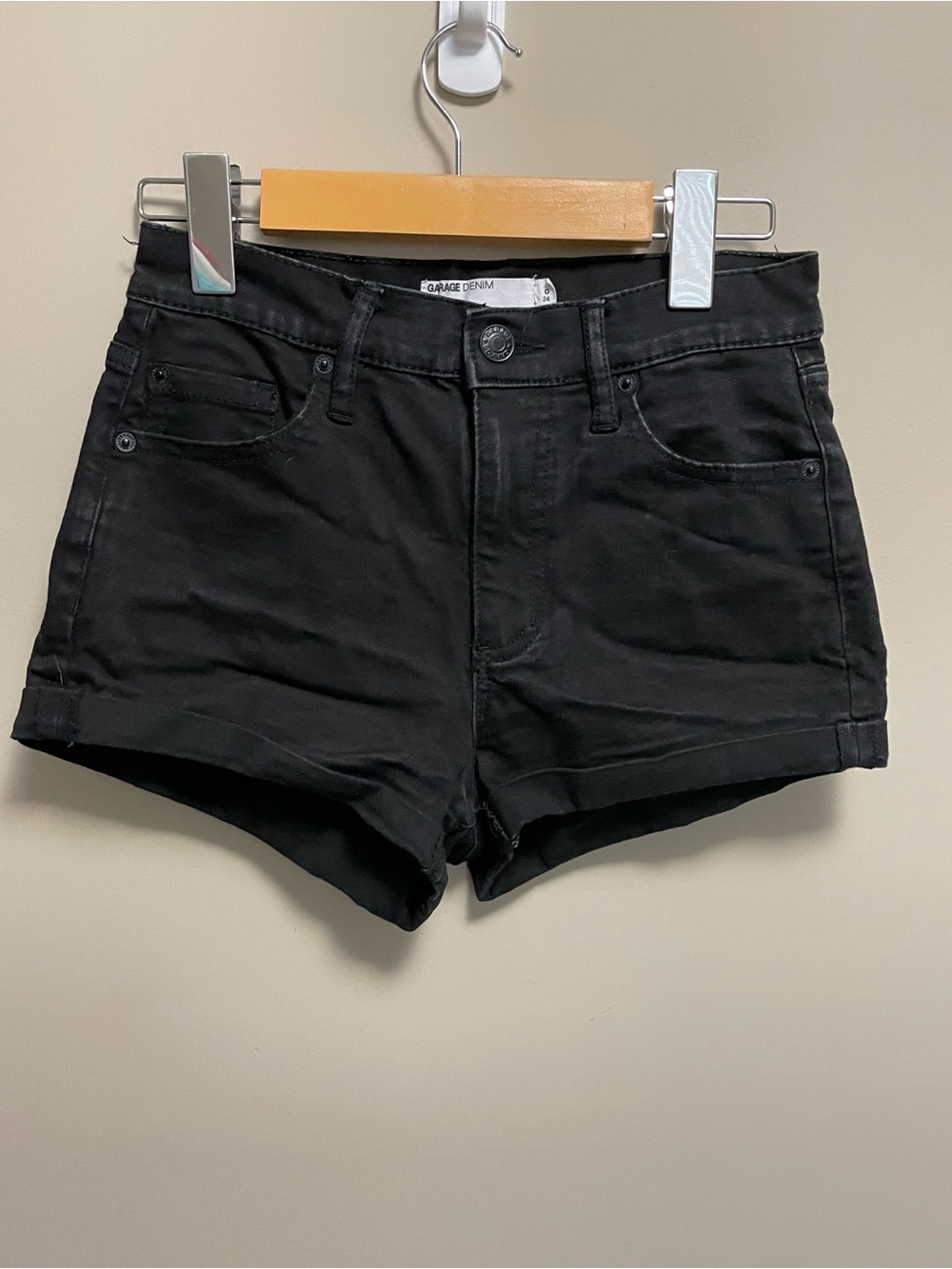 Garage Denim Black High-Rise Jean Shorts Women’s 0 24